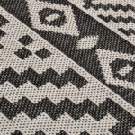 Tapis à tissage plat d'extérieur 160x230 cm Rayures noires – Image 4
