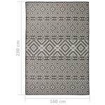 Tapis à tissage plat d'extérieur 160x230 cm Rayures noires – Image 5