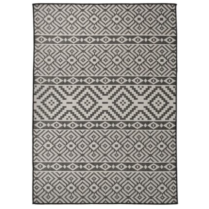 Tapis à tissage plat d'extérieur 200x280 cm Rayures noires