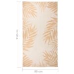 Tapis à tissage plat d'extérieur 80x150 cm Motif de feuille – Image 5
