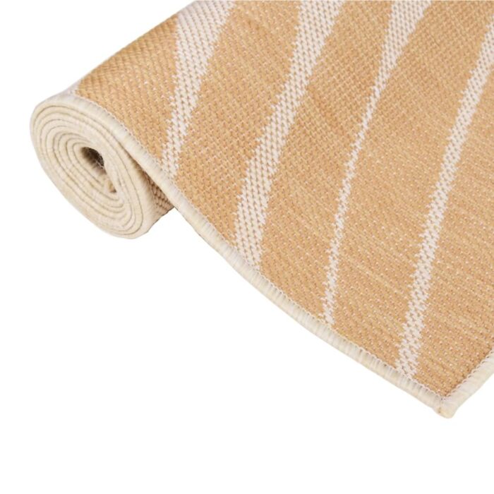 Tapis à tissage plat d'extérieur 100x200 cm Motif de feuille – Image 2