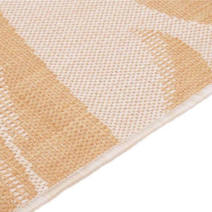 Tapis à tissage plat d'extérieur 100x200 cm Motif de feuille – Image 3