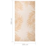 Tapis à tissage plat d'extérieur 100x200 cm Motif de feuille – Image 5