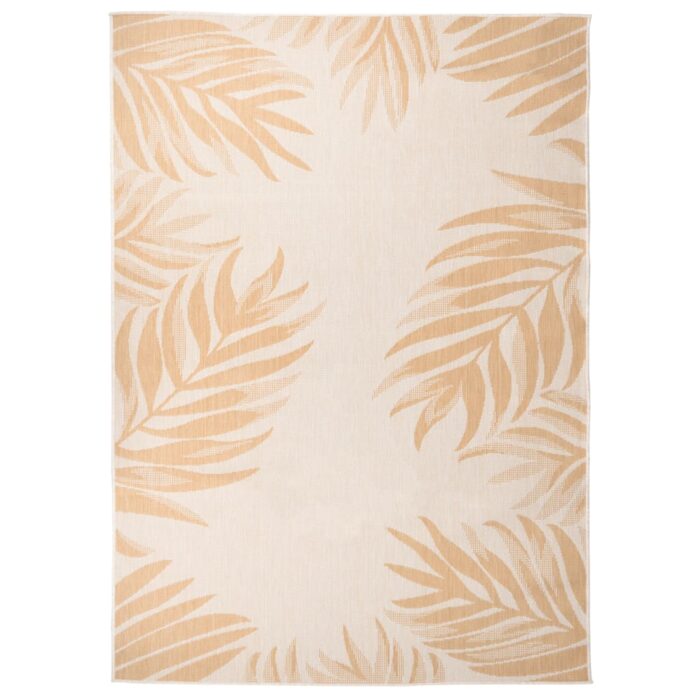 Tapis à tissage plat d'extérieur 120x170 cm Motif de feuille – Image 1