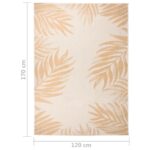 Tapis à tissage plat d'extérieur 120x170 cm Motif de feuille – Image 5