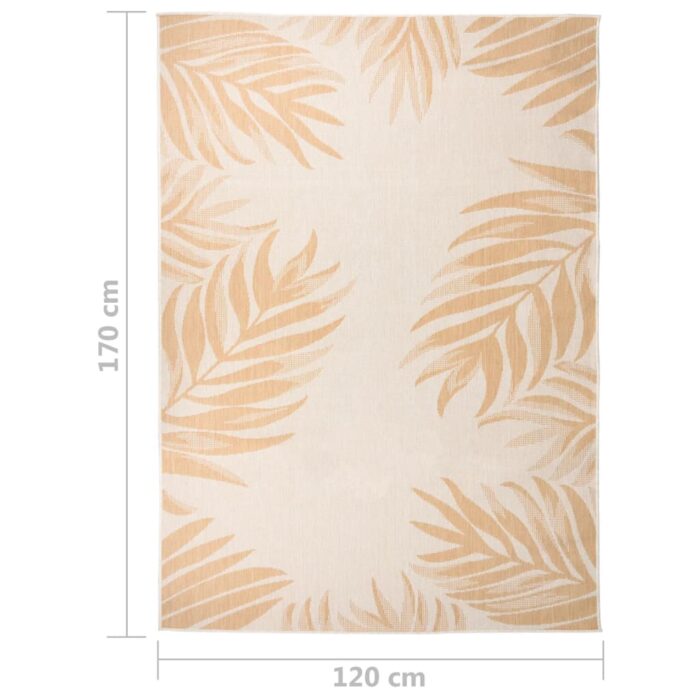 Tapis à tissage plat d'extérieur 120x170 cm Motif de feuille – Image 5