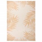Tapis à tissage plat d'extérieur 140x200 cm Motif de feuille