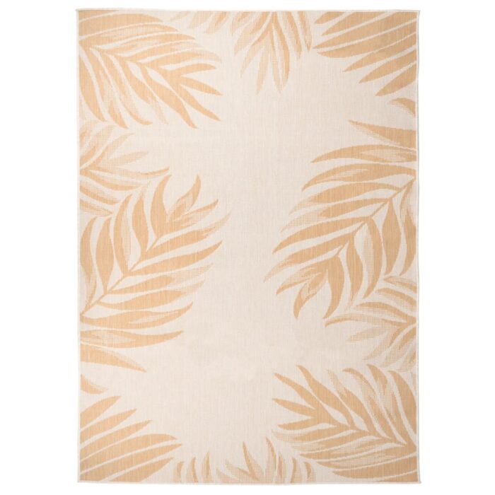 Tapis à tissage plat d'extérieur 200x280 cm Motif de feuille – Image 1
