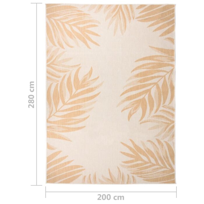Tapis à tissage plat d'extérieur 200x280 cm Motif de feuille – Image 5
