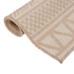 Tapis à tissage plat d'extérieur 100x200 cm Rayures brunes – Image 2