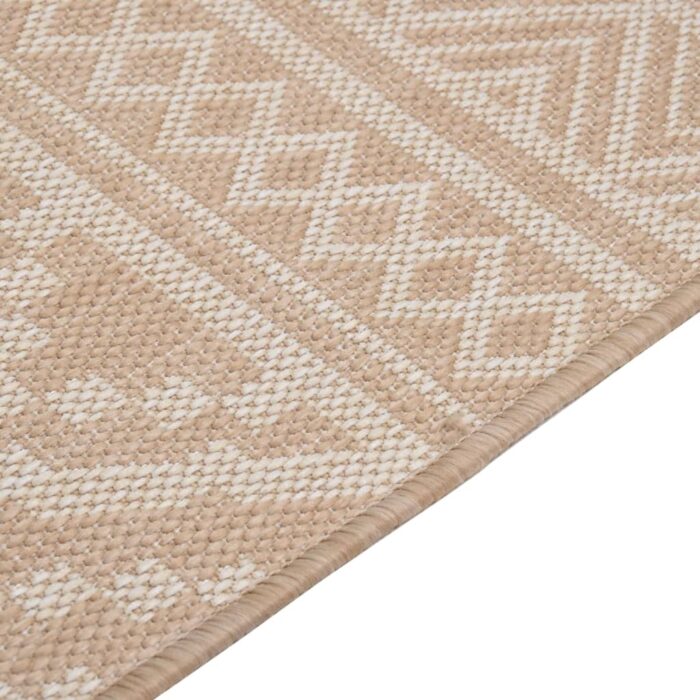 Tapis à tissage plat d'extérieur 100x200 cm Rayures brunes – Image 3