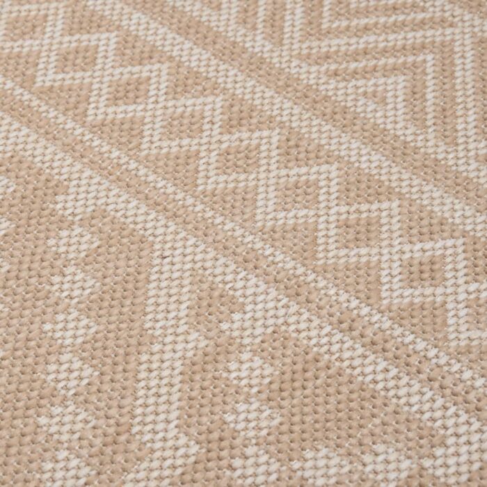 Tapis à tissage plat d'extérieur 100x200 cm Rayures brunes – Image 4