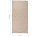 Tapis à tissage plat d'extérieur 100x200 cm Rayures brunes – Image 5