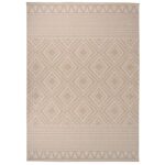 Tapis à tissage plat d'extérieur 120x170 cm Rayures brunes
