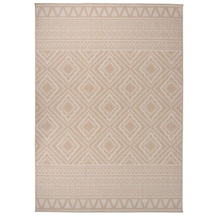 Tapis à tissage plat d'extérieur 120x170 cm Rayures brunes