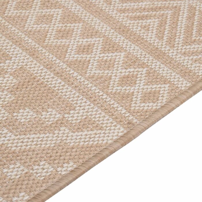 Tapis à tissage plat d'extérieur 120x170 cm Rayures brunes – Image 3