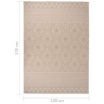 Tapis à tissage plat d'extérieur 120x170 cm Rayures brunes – Image 5