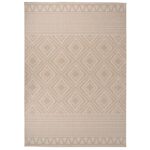 Tapis à tissage plat d'extérieur 140x200 cm Rayures brunes