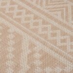 Tapis à tissage plat d'extérieur 140x200 cm Rayures brunes – Image 4