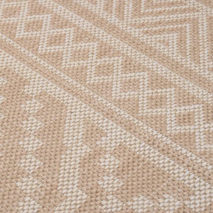 Tapis à tissage plat d'extérieur 140x200 cm Rayures brunes – Image 4