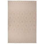 Tapis à tissage plat d'extérieur 160x230 cm Rayures brunes