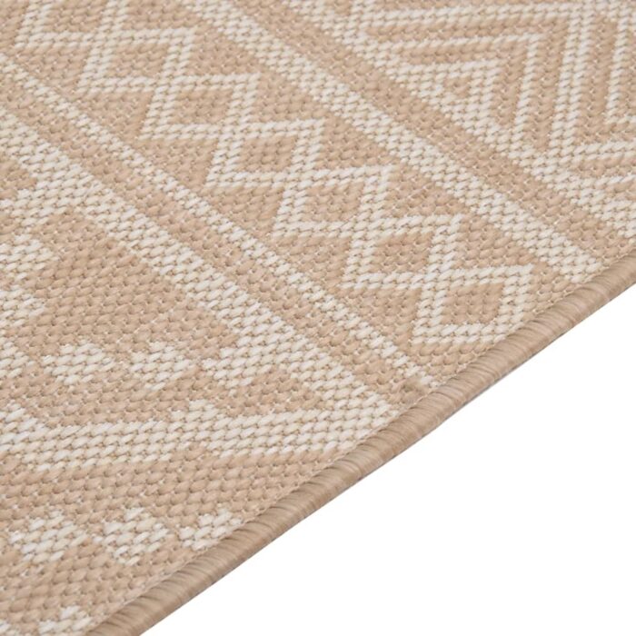 Tapis à tissage plat d'extérieur 160x230 cm Rayures brunes – Image 3