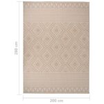 Tapis à tissage plat d'extérieur 200x280 cm Rayures brunes – Image 5