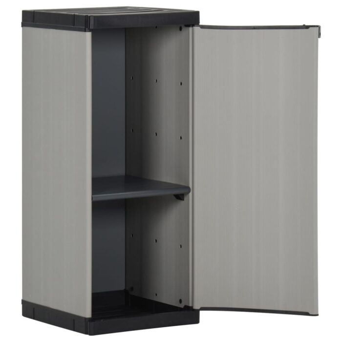 Armoire de rangement de jardin 1 étagère Gris/noir 35x40x85 cm – Image 2