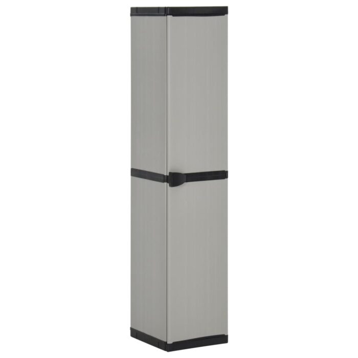 Armoire de rangement de jardin 3 étagères Gris/noir 34x40x168cm – Image 1