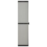 Armoire de rangement de jardin 3 étagères Gris/noir 34x40x168cm – Image 3