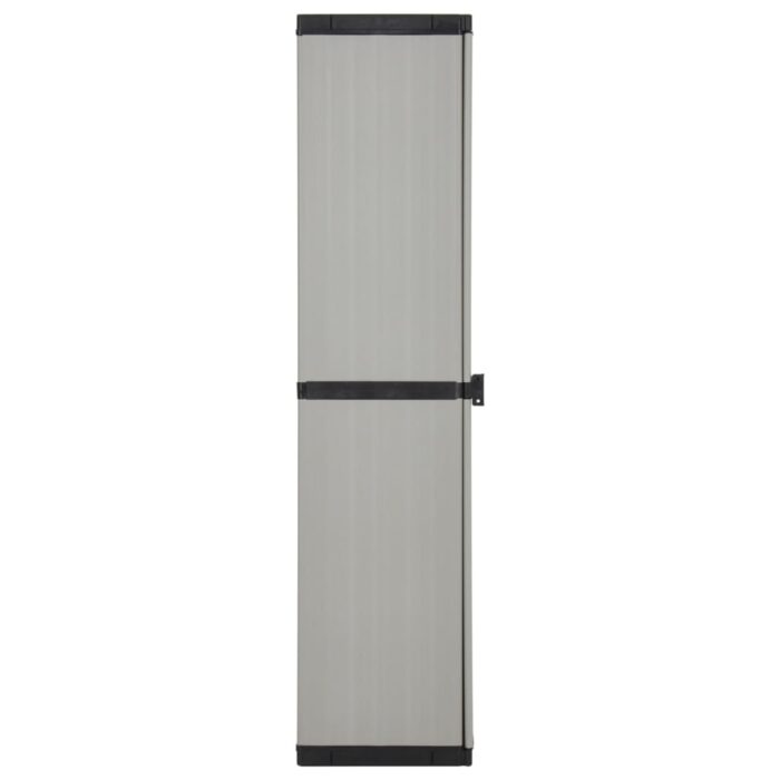 Armoire de rangement de jardin 3 étagères Gris/noir 34x40x168cm – Image 3