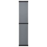 Armoire de rangement de jardin 3 étagères Gris/noir 34x40x168cm – Image 4