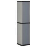 Armoire de rangement de jardin 3 étagères Gris/noir 34x40x168cm – Image 5