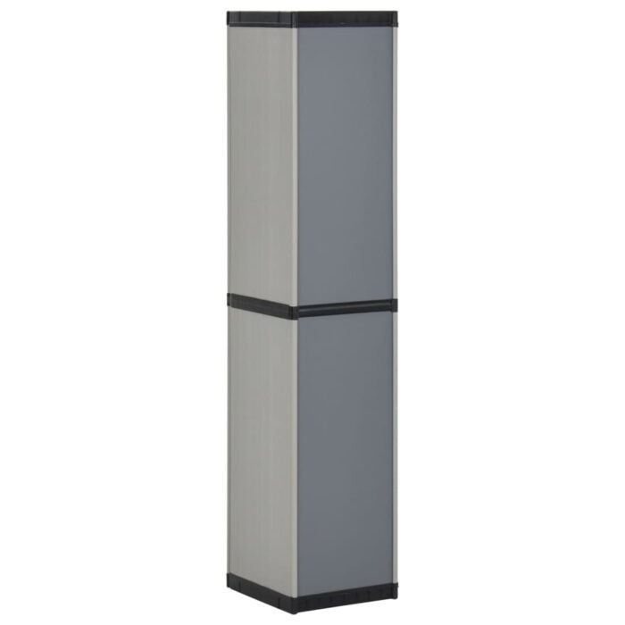 Armoire de rangement de jardin 3 étagères Gris/noir 34x40x168cm – Image 5