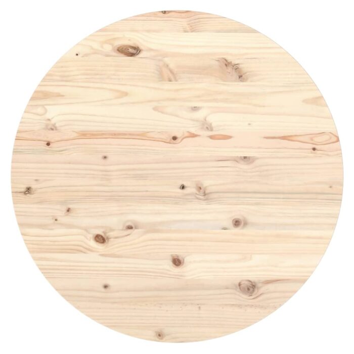 Dessus de table Ø90x2,5 cm Bois de pin massif – Image 1
