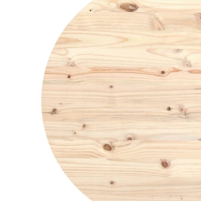 Dessus de table Ø90x2,5 cm Bois de pin massif – Image 2