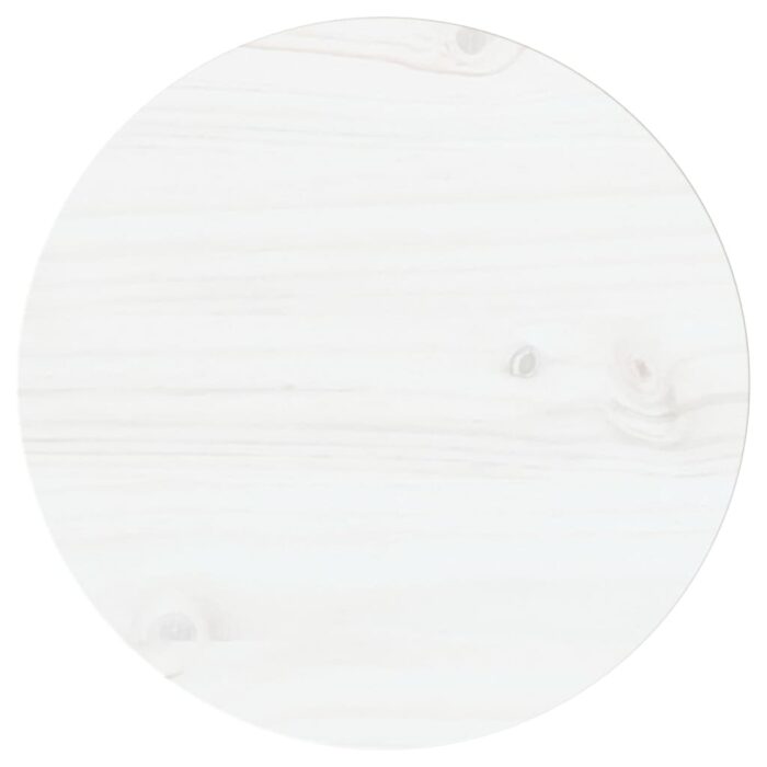 Dessus de table Blanc Ø30x2,5 cm Bois de pin massif – Image 1