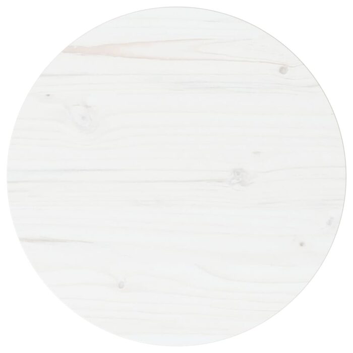 Dessus de table Blanc Ø40x2,5 cm Bois de pin massif – Image 1