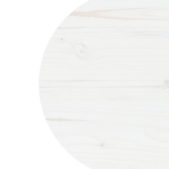 Dessus de table Blanc Ø40x2,5 cm Bois de pin massif – Image 2