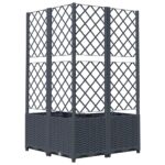 Jardinière avec treillis bleu gris 80x80x136 cm PP – Image 4