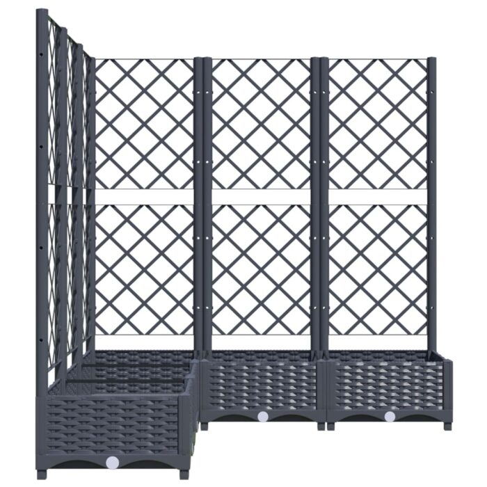 Jardinière avec treillis bleu gris 120x120x121,5 cm PP – Image 3