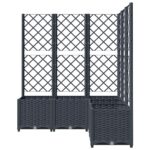 Jardinière avec treillis bleu gris 120x120x136 cm PP – Image 2