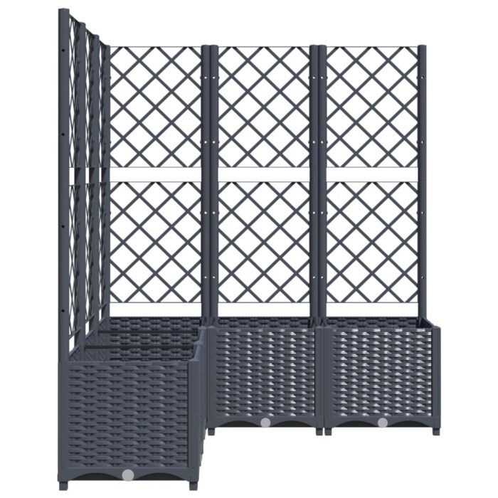 Jardinière avec treillis bleu gris 120x120x136 cm PP – Image 3