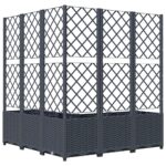 Jardinière avec treillis bleu gris 120x120x136 cm PP – Image 4