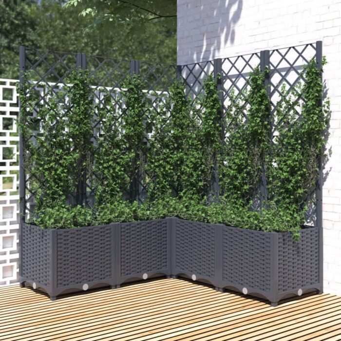 VXL8720286876053_m_en_hd_1.jpg Jardinière avec treillis bleu gris 120x120x136 cm PP – Image 1