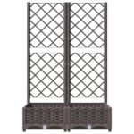 Jardinière avec treillis Marron 80x40x121,5 cm PP – Image 2
