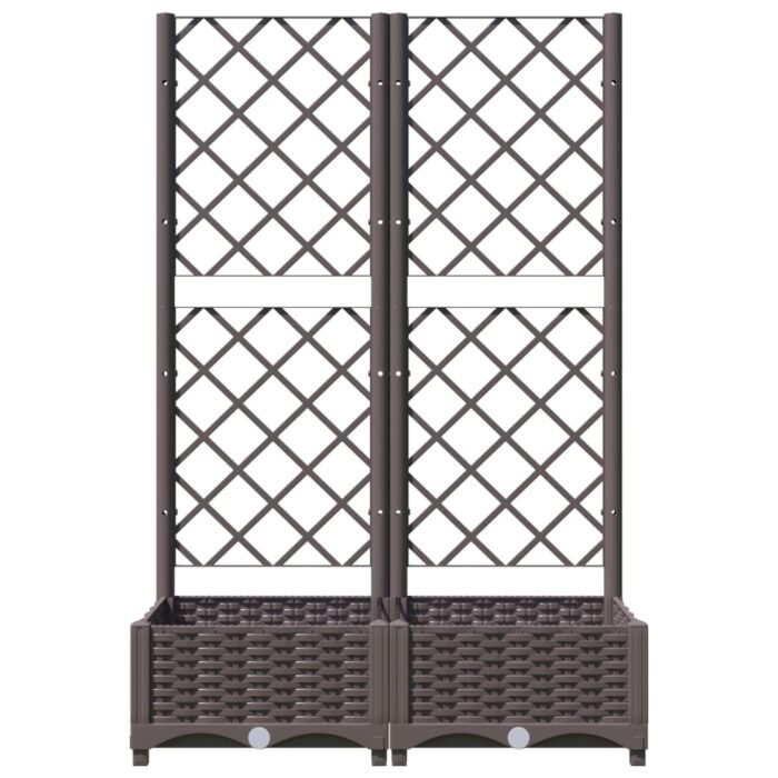 Jardinière avec treillis Marron 80x40x121,5 cm PP – Image 2