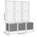 Jardinière avec treillis Marron 120x40x136 cm PP – Image 6