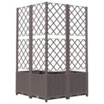 Jardinière avec treillis Marron 80x80x136 cm PP – Image 4