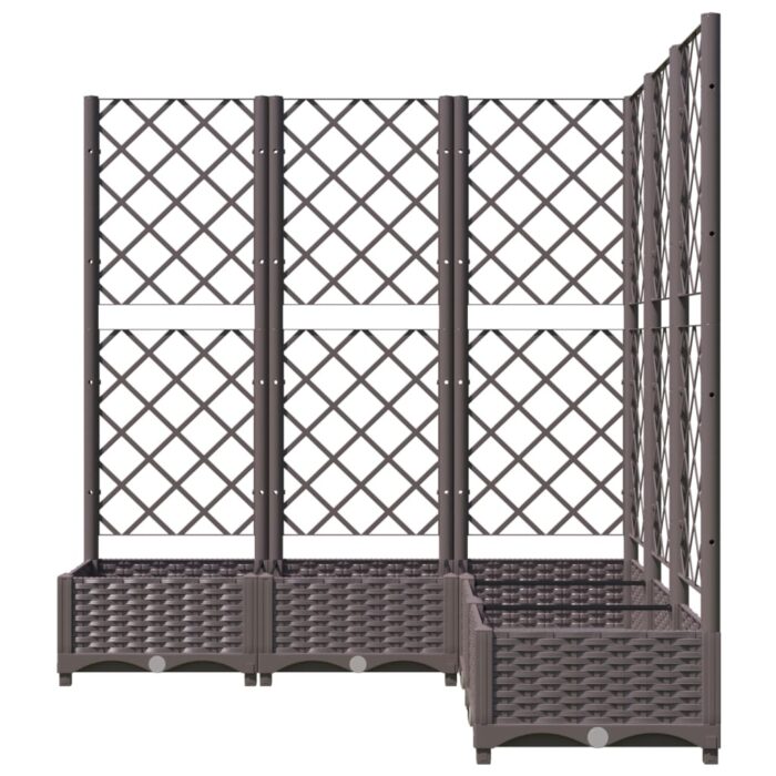 Jardinière avec treillis Marron 120x120x121,5 cm PP – Image 2